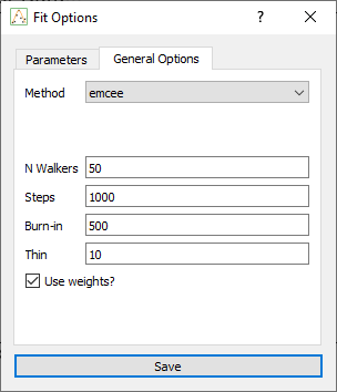Optimizer settings mcmc